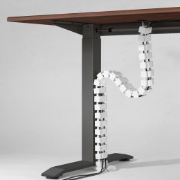 Organizer kabli, Maskownica do kabli regulowana, biały, 1.3mm, do stołów z regulacją wysokości, Powerton