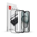 Szkło hartowane Anti-Bacterial 3D Armour Glass 9H na cały ekran iPhone 16 / iPhone 15 z ramką instalacyjną