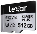 Karta pamięci microSD 512GB C10 A2 U3 V30 205/150MB/s Silver Plus