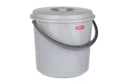 CURVER WIADRO 16L Z POKRYWKĄ SZARE