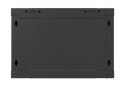 Szafa instalacyjna rack wisząca 19" 6U 540x350 czarna drzwi przeszklone ( flat pack)