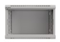 Szafa instalacyjna rack wisząca 19" 6U 540x350 szara drzwi przeszklone ( flat pack)