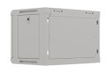 Szafa instalacyjna rack wisząca 19" 6U 540x350 szara drzwi przeszklone ( flat pack)
