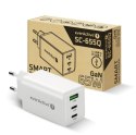 Ładowarka sieciowa GAN QC 4+ 65W 1XUSB 2XUSB-C biała SC-655Q
