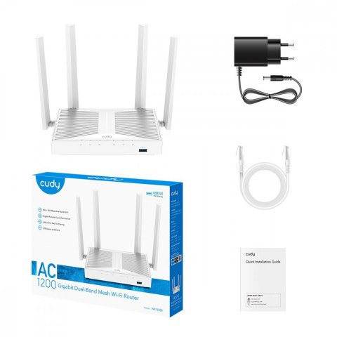 Router WR1300S Mesh Gigabit WiFi AC1200 z USB, 5 x 10/100/1000Mbps RJ45, 4 x 5dB