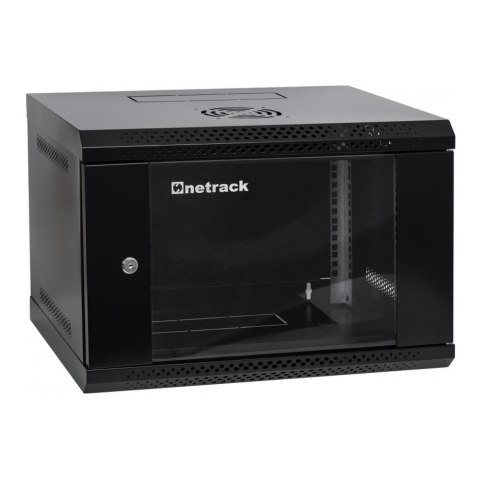 Szafa wisząca RACK 19" 6U, 400mm, Netrack ECO-Line, czarna, drzwi przeszklone