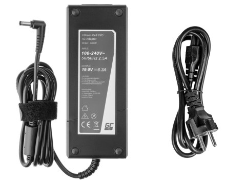Green Cell do ładowarka / AC adapter 19V 6.3A 120W do Asus G56 G60 K73 K73S K73SD K73SV F750 X750 MSI GE70 GT780