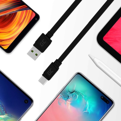 Green Cell kabel GCmatte USB-C Flat kabel 25 cm z szybkim ładowaniem