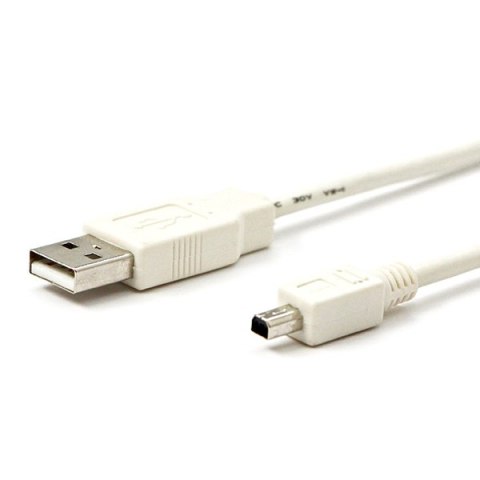 Logo USB kabel (2.0), USB A M - 4-pin M, 1.8m, biały, blistr, MITSUMI