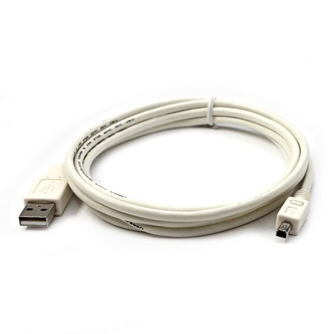 Logo USB kabel (2.0), USB A M - 4-pin M, 1.8m, biały, blistr, MITSUMI