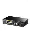 Przełącznik GS1010P 8-Port Gigabit PoE+ Switch with 2 Gigabit Uplink ports and 2 Gigabit SFP slot 120W