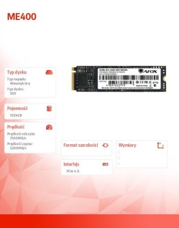 Dysk SSD ME400 M.2 PCI-E 4.0 x4 1TB TLC 7.3 / 5.2 GB/s NVMe