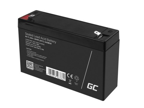 Green Cell AGM VRLA 6V 7.2Ah maintenance-free bateria do systemów alarmowych, kas, zabawek