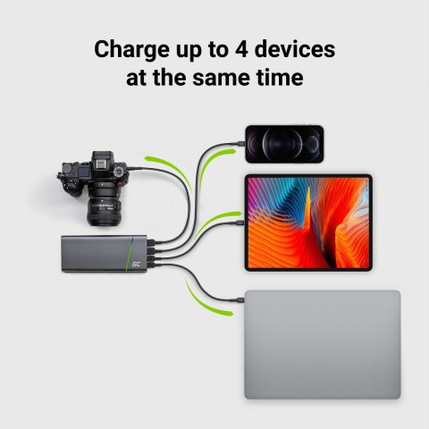 Power Bank Green Cell GC PowerPlay Ultra 26800mAh 128W 4-port do laptop, MacBook, iPad, iPhone, Nintendo Switch i more