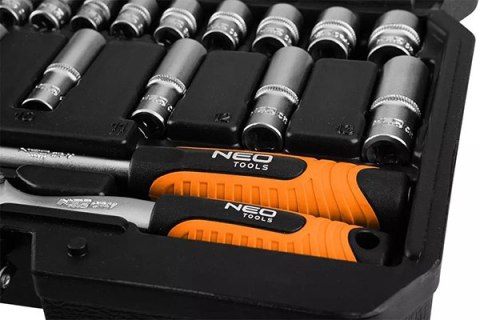 Zestaw kluczy nasadowych10-201, 55, rozmiar 1/4, walizka, NEO TOOLS
