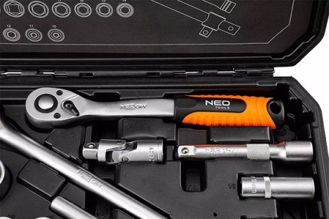 Zestaw kluczy nasadowych10-205, 25, rozmiar 1/2, walizka, NEO TOOLS