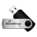 MediaRange USB flash disk, USB USB 2.0, 16GB, czarny, MR910, USB A, swivel / twister