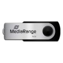 MediaRange USB flash disk, USB USB 2.0, 16GB, czarny, MR910, USB A, swivel / twister