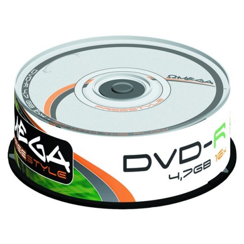 Omega Freestyle DVD-R, OMDF1625-, 4.7GB, 16x, cake box, 25-pack, bez możliwości nadruku, 12cm, Standard, do archiwizacji danych,