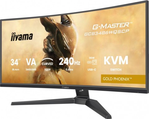 Monitor G-Master 34 cale GCB3486WQSCP-B1,VA,UWQHD,240HZ,0.4ms,1500R,HDR400,500cd,21:9,HDMI (2.1), USB-C dock 95W, RJ45, 2x5W, KV