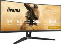 Monitor G-Master 34 cale GCB3486WQSCP-B1,VA,UWQHD,240HZ,0.4ms,1500R,HDR400,500cd,21:9,HDMI (2.1), USB-C dock 95W, RJ45, 2x5W, KV