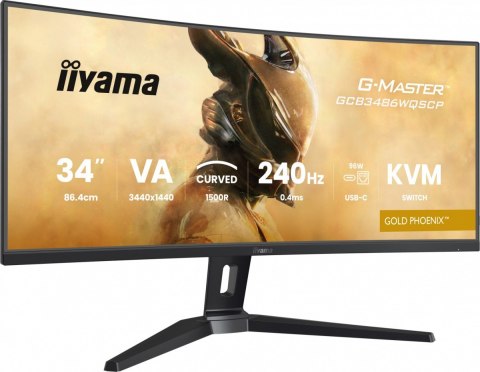 Monitor G-Master 34 cale GCB3486WQSCP-B1,VA,UWQHD,240HZ,0.4ms,1500R,HDR400,500cd,21:9,HDMI (2.1), USB-C dock 95W, RJ45, 2x5W, KV