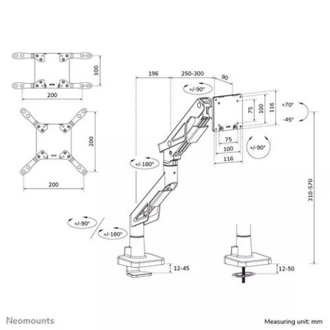 Uchwyt do monitora DS70-256BL1 Gaming 24-57 2-30KG