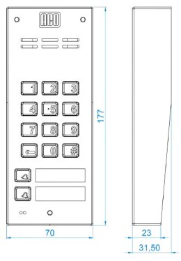 ACO FAM-P-2NPZSACC NT panel natynkowy 2-rodzinny czyt. brel. zamek szyfr.