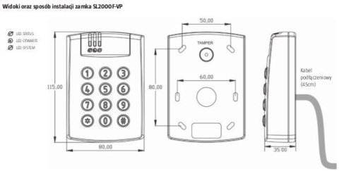 Zamek szyfrowy ROGER SL2000F-VP