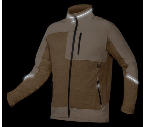 BLUZA SOFTSHELL OUTDOOR, BEŻOWA, ROZMIAR XXL