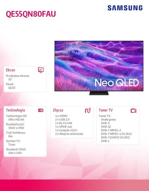 Telewizor QLED 55 cali QE55QN80FAUXXH