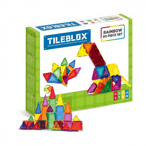 Zestaw tęczowy Tileblox 60 elementów