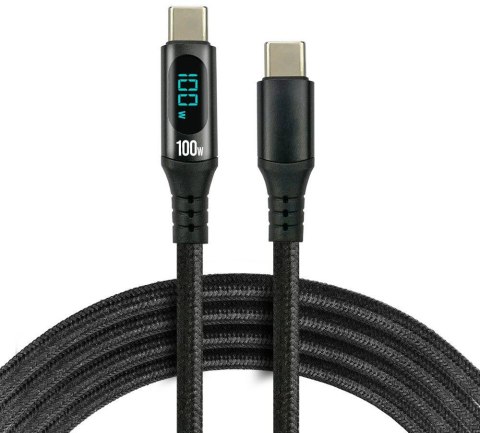 KABEL USB-C / USB-C LCD everActive CBB-1PD5L 100cm 20V 5A 100W