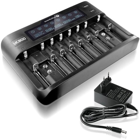 Ładowarka do akumulatorków cylindrycznych Li-ion oraz Ni-MH everActive UC-800