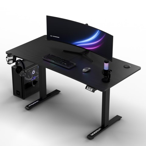 ULTRADESK Biurko dla gracza LEVEL V2, 140x68cm, 72-117cm, elektycznie regulowany, bez podkładki