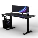 ULTRADESK Biurko dla gracza LEVEL V2, 140x68cm, 72-117cm, elektycznie regulowany, bez podkładki