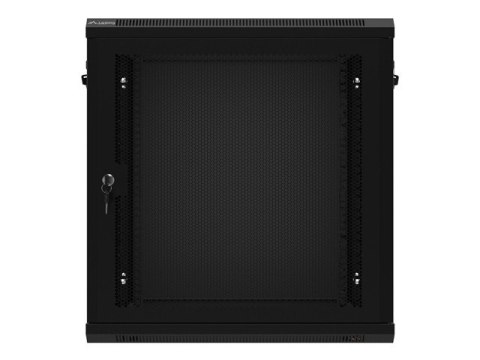 Szafa wisząca 19 cali 12U 600x450 drzwi perforowane (flat pack) czarna