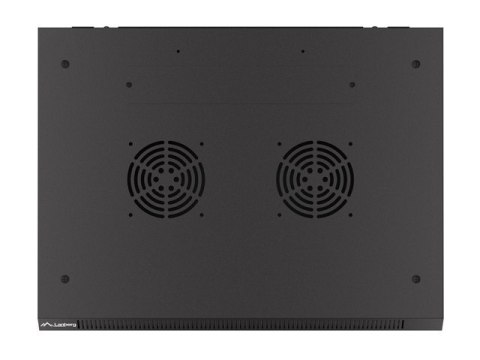 Szafa wisząca 19 cali 12U 600x450 drzwi perforowane (flat pack) czarna