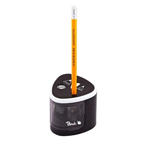 Temperówka elektryczna, czarne, temperówka drewniana na wąskie i szerokie kredki, Peach