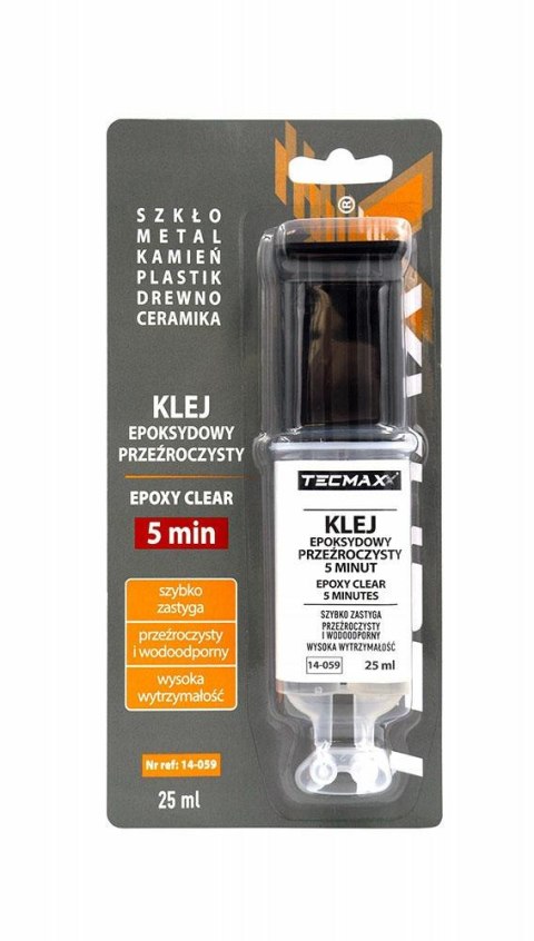 TECMAXX KLEJ EPOKSYDOWY PRZEŹROCZYSTY 5 MINUT - STRZYKAWKA 25ml