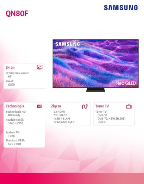 Telewizor TV QLED 65 cali QE65QN80FAUXXH