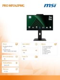 Monitor 23.8 cala PRO MP242PMG LED/FHD/Flat/120Hz/czarny