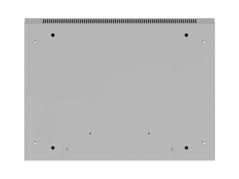 Szafa instalacyjna rack wisząca 19 cali 9U 600x450 drzwi perforowane (flat pack) szara