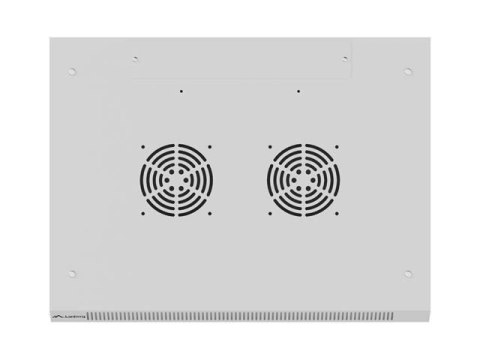 Szafa instalacyjna rack wisząca 19 cali 9U 600x450 drzwi perforowane (flat pack) szara