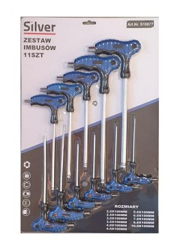 WKRĘTAKI 11szt. TYP T HEX 2-10mm /SILVER