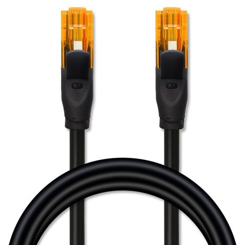 Kabel patchcord UTP | kat.6 | 2 x RJ-45 | High speed 1Gb/s | Pozłacane styki | 15m | Czarny