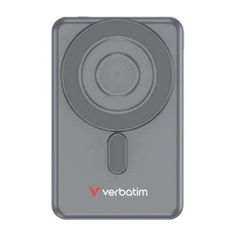 Verbatim, Powerbank Charge ,n, Go z dwoma kablami, 5V, ładowanie telefonu, 32251, 5 000mAh, Mocowanie magnetyczne, szara