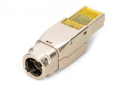 Wtyk modularny RJ45 kat.6A, PoE++, 10GbE, STP, ekranowany, beznarzędziowy, zakręcany, metalowy, AWG 22-27, linka/drut