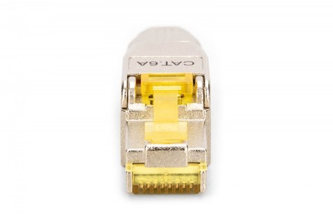 Wtyk modularny RJ45 kat.6A, PoE++, 10GbE, STP, ekranowany, beznarzędziowy, zakręcany, metalowy, AWG 22-27, linka/drut