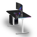 ULTRADESK Biurko dla gracza QUEST, 140x70cm, 72-120cm, biało-czarny